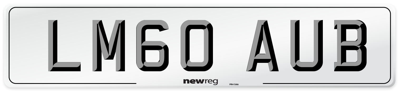 LM60 AUB Number Plate from New Reg